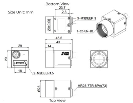 MER2-502-79U3C, IMX250, 2448x2048, 79fps, 2/3&quot;, Global shutter, CMOS, Color