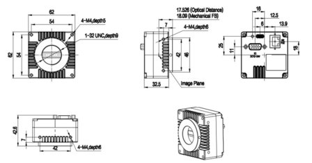 Line scan camera - VALINE-2K3-CM-48GC -P   Mechanical drawing