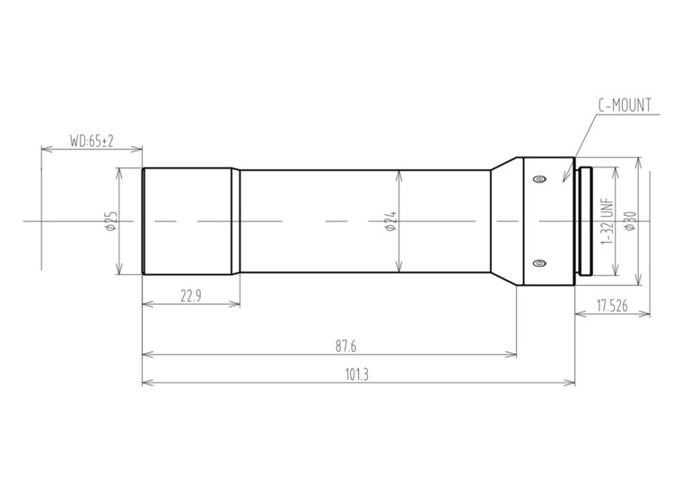 LCM-TELECENTRIC-4X-WD65-1.5-NI, Bi-Telecentric C-mount lens, Magnification 4x, Sensorsize 2/3”